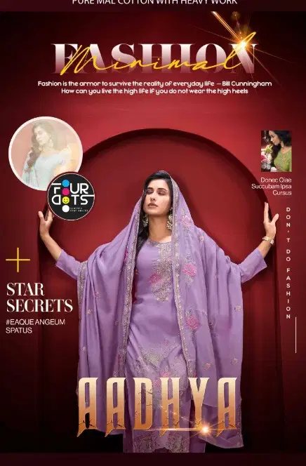 Aadhya By Four Dots Mal Cotton Designer Salwar Suits Wholesale Online
